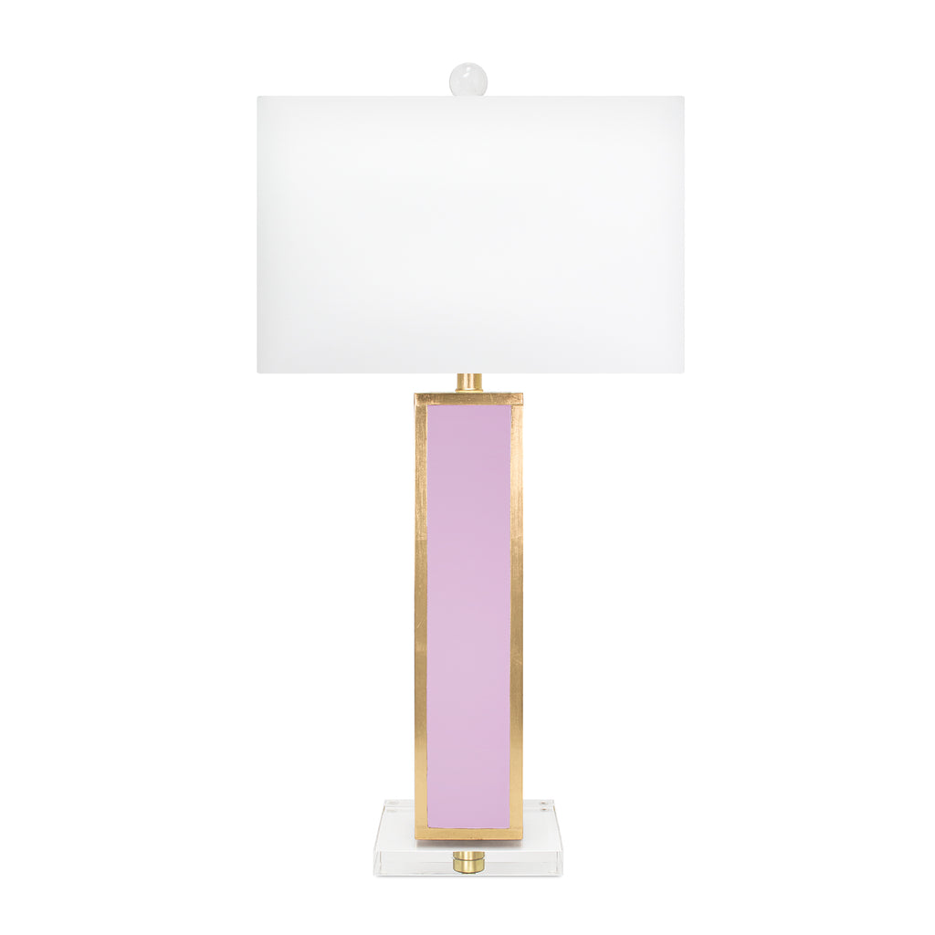 31.5"H Lilac/Gold Blair Table Lamp with White Linen Shade