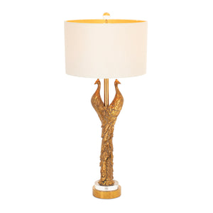 Golden Peacock Table Lamp - Couture Lamps