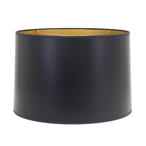 Matte Black Paper Shade with Gold Lining - Couture Lamps