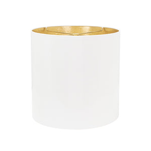 White Lacquer Shade with Gold Lining 13 x 13 x 13" - Couture Lamps