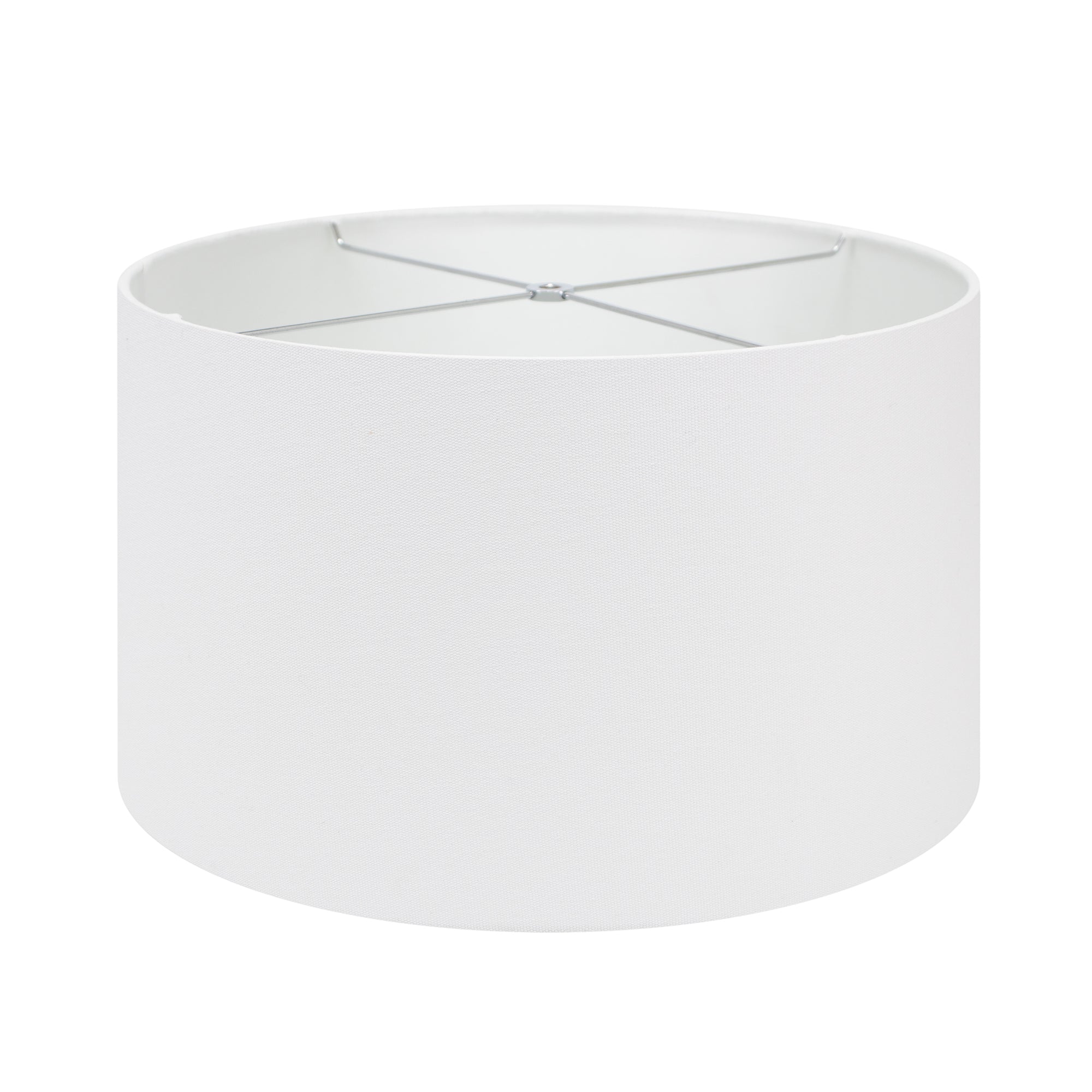 Round White Linen Drum Shade 15" x 15" x 10" - Couture Lamps