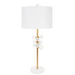 Holmes Table Lamp- with 15x15x10 Classic White Linen Shade - Couture Lamps