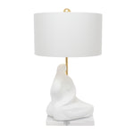 Bettina White Table Lamp with white linen drum shade - Couture Lamps