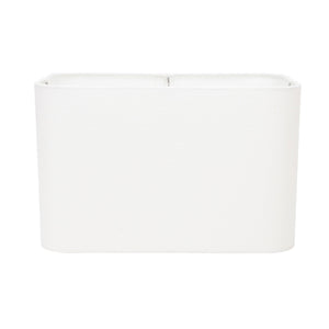 14" x 9" x 9" Rounded Rectangular Hardback White Casual Linen Shade - Couture Lamps