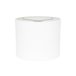 Round White Linen Drum Shade 12" x 12" x 10" - Couture Lamps