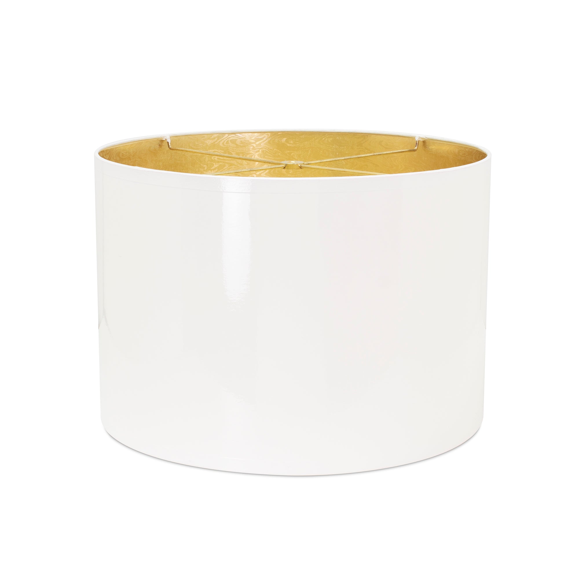 White Lacquer Shade with Gold Lining 16 x 16 x 11" - Couture Lamps